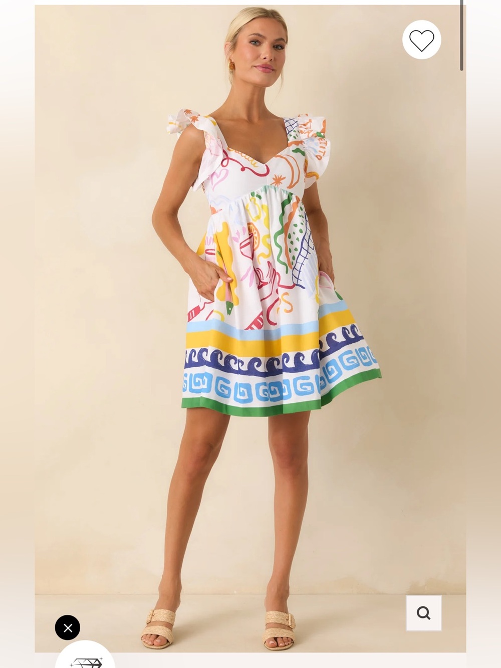 Prosperina Alaina Multi print Linen print mini dress XS